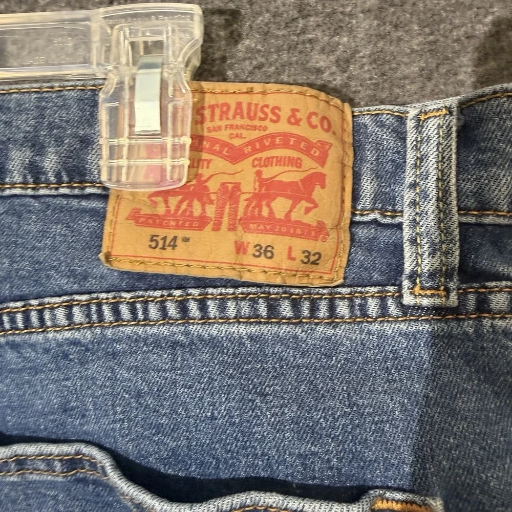 Levi's 514 Straight Fit Men's Jean Denim Blue Size 36 Waist 32 Length Cotton